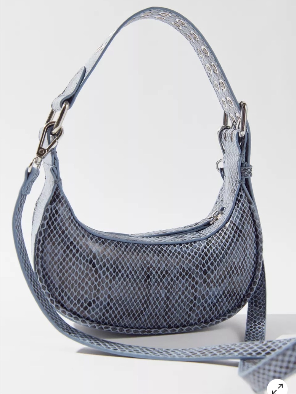 Urban Outfitters UO Lucy Mini Classic Crescent Bag. Snakeskin - Picture 4 of 8
